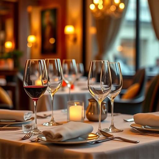 Beautifully set table with wine glasses and cutlery in Bella Notte Ristorante